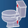 Removable Elevated Raised Toilet Seat - Round Type Assembly