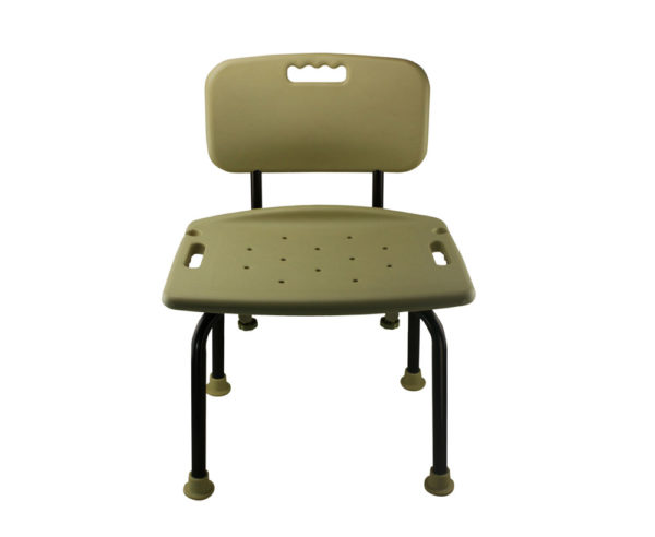 Tool-Free Bathroom Safety Shower Chair with Backrest - Classic Brown Series