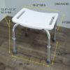 Tool-Free Legs Adjustable Bathroom Safety Shower Chair - Chrome Type A-0142A Dimensions