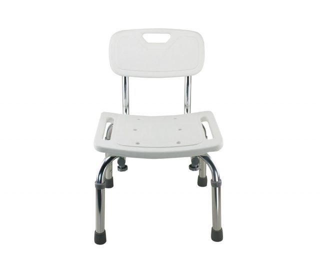 TTool-Free Legs Adjustable Bathroom Safety Shower Chair with Backrest - Chrome Type A-0143A