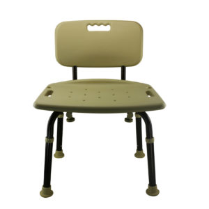 Tool-Free Legs Adjustable Bathroom Safety Shower Chair with Backrest - Classic Brown Series A-0088C