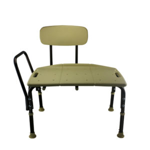 Tool-Free Legs Adjustable Bathroom Safety Shower and Bath Transfer Chair with Backrest - Classic Brown Series A-0168C